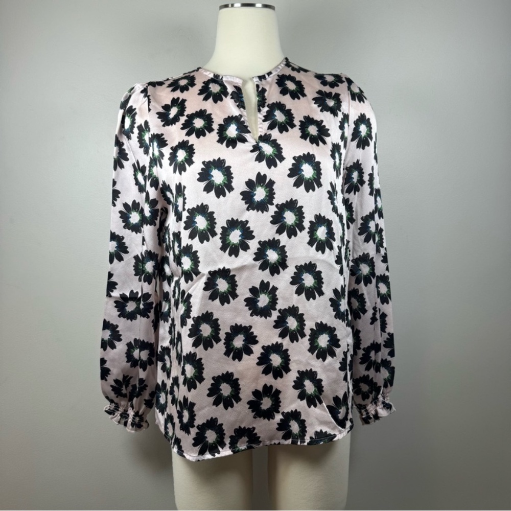 Ted Baker Light Pink Floral Print Blouse Medium